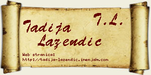 Tadija Lazendić vizit kartica